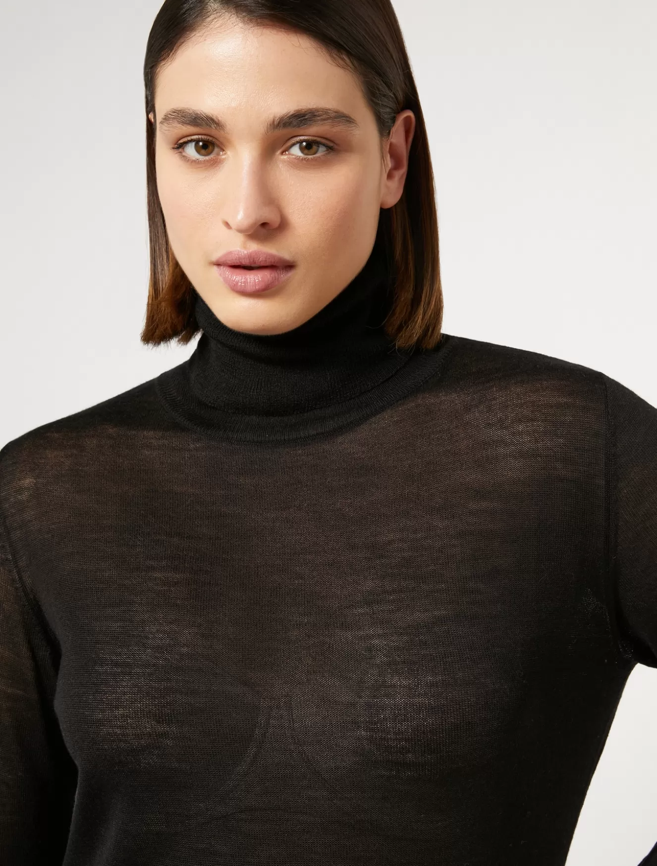 Pullover Und Strickwaren | Pullover Und Strickwaren<Marina Rinaldi Rollkragenpullover aus Wolle und Kaschmir SCHWARZ