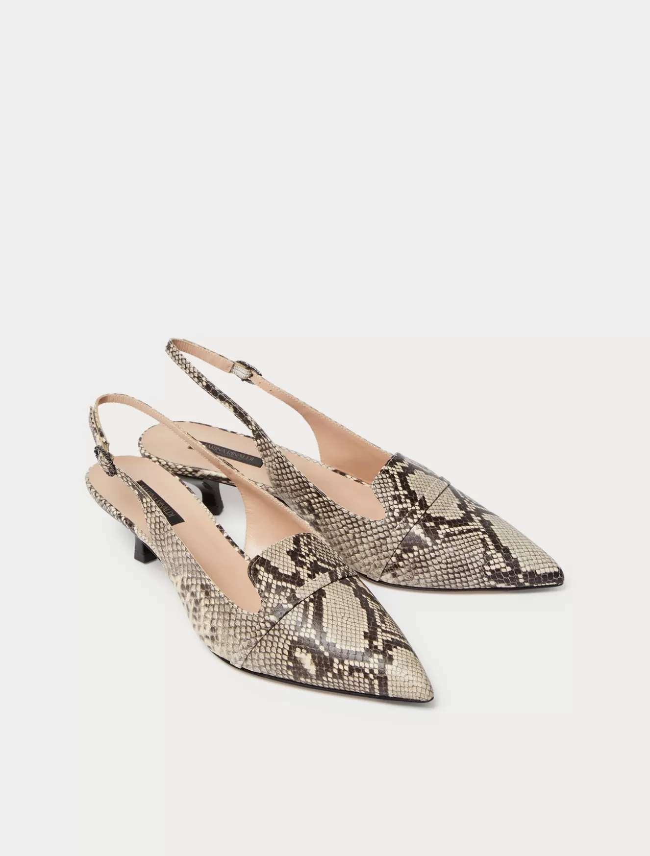 Accessoires | Accessoires<Marina Rinaldi Slingback-Pumps aus Leder NATURAL