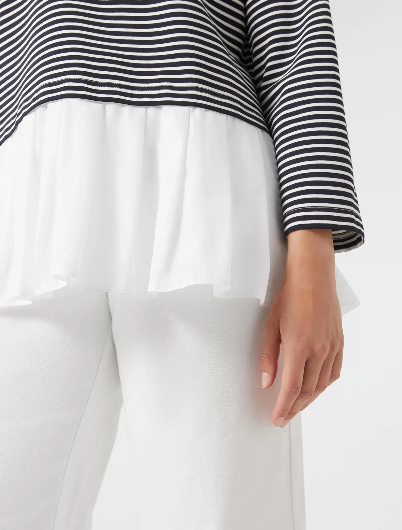 Tops & T-shirts | Tops & T-shirts<Marina Rinaldi Sweatshirt aus Jersey und Popeline BLAU