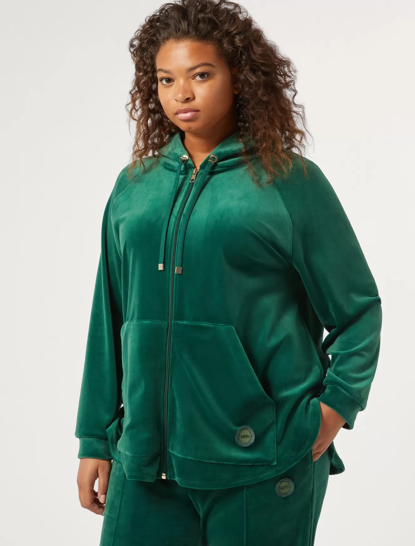 Tops & T-shirts | Tops & T-shirts<Marina Rinaldi Sweatshirt aus Samt DOUNKEL-GRUEN