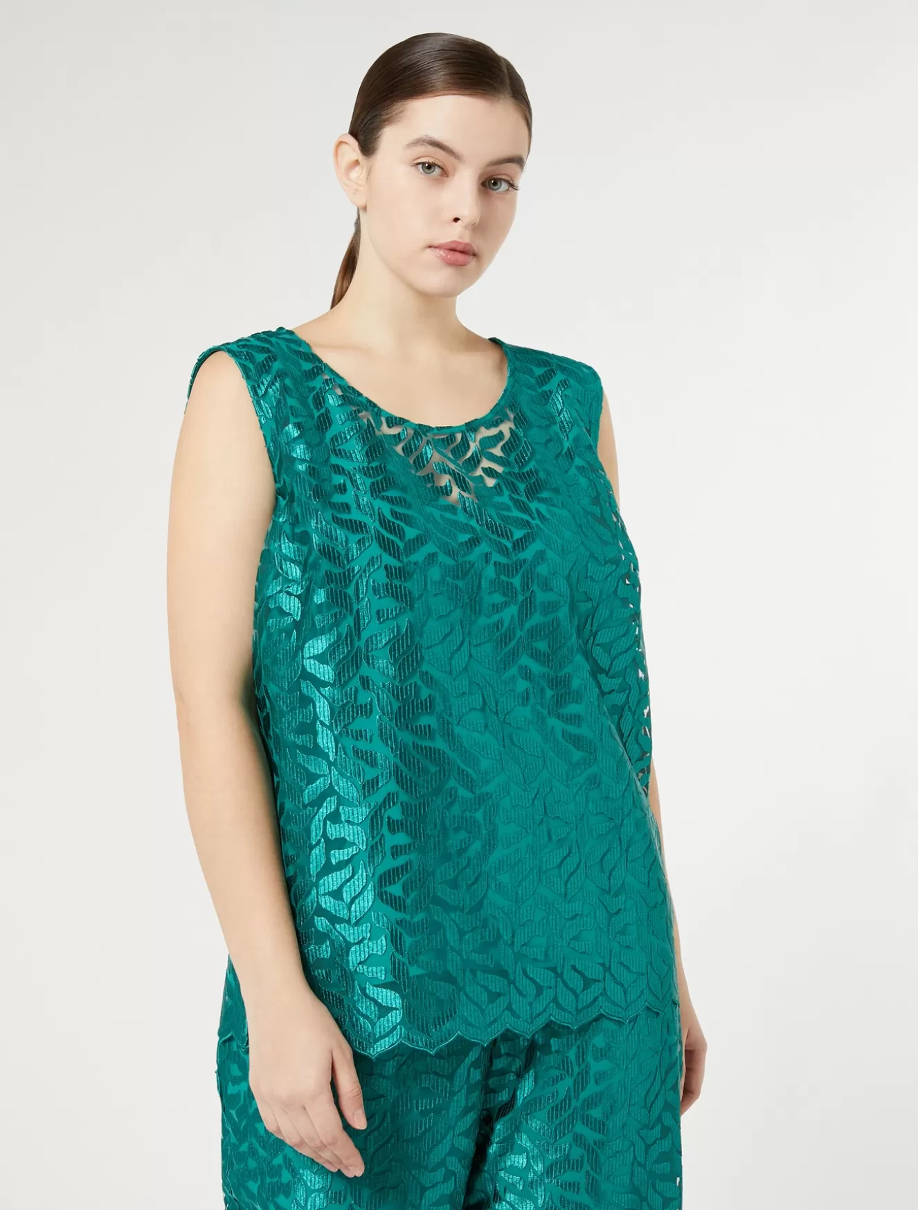 Blusen | Blusen<Marina Rinaldi Top aus besticktem Tüll JADE