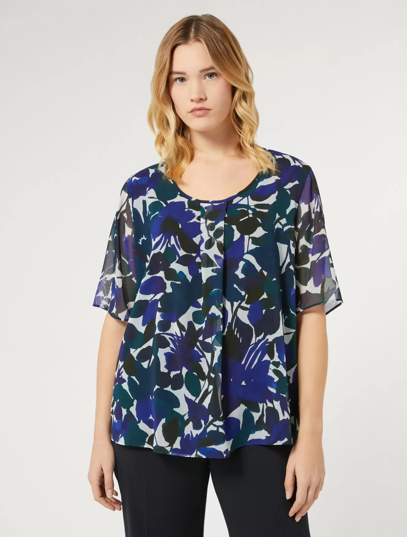 Blusen | Blusen<Marina Rinaldi Top aus Georgette KAFFEE