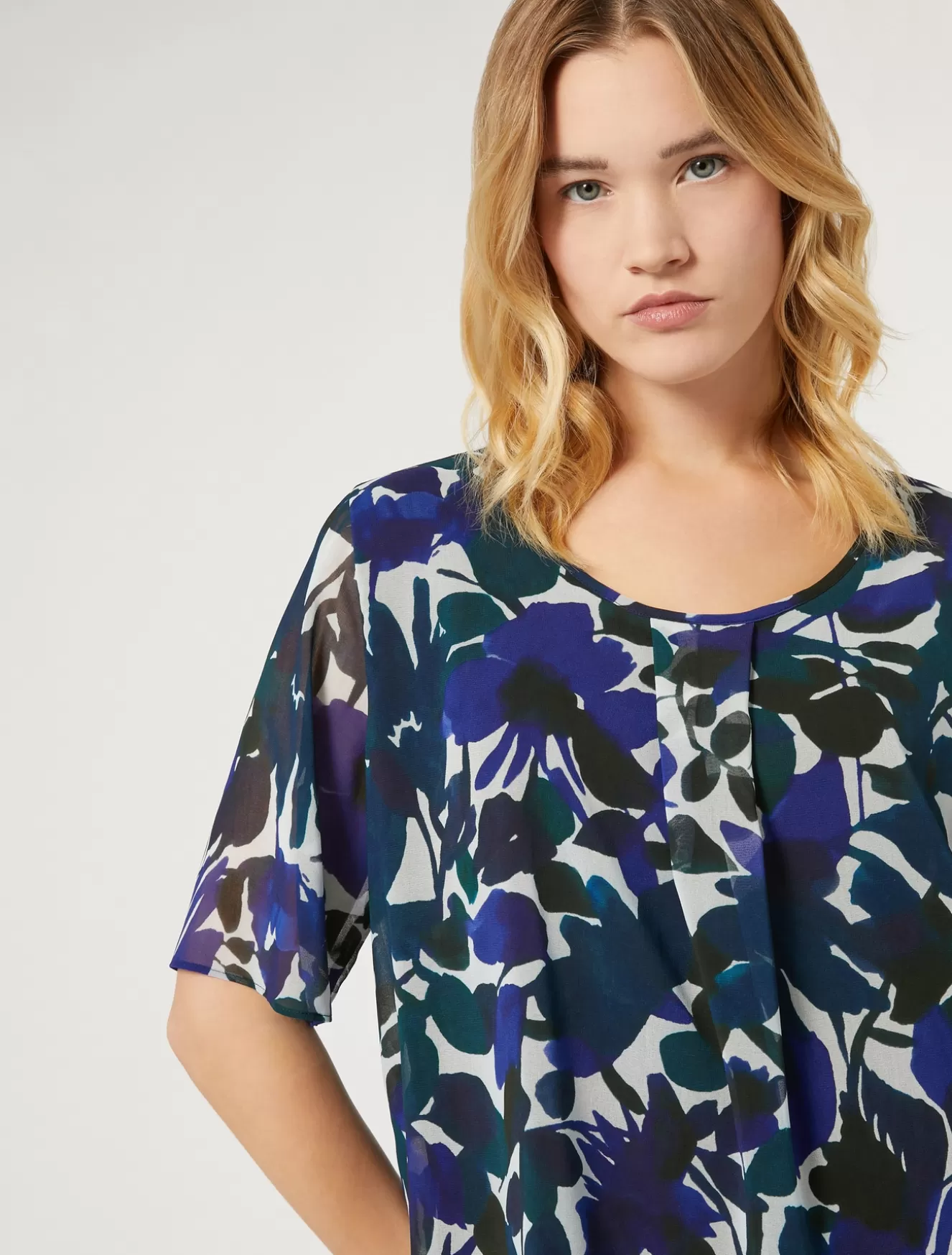 Blusen | Blusen<Marina Rinaldi Top aus Georgette KAFFEE