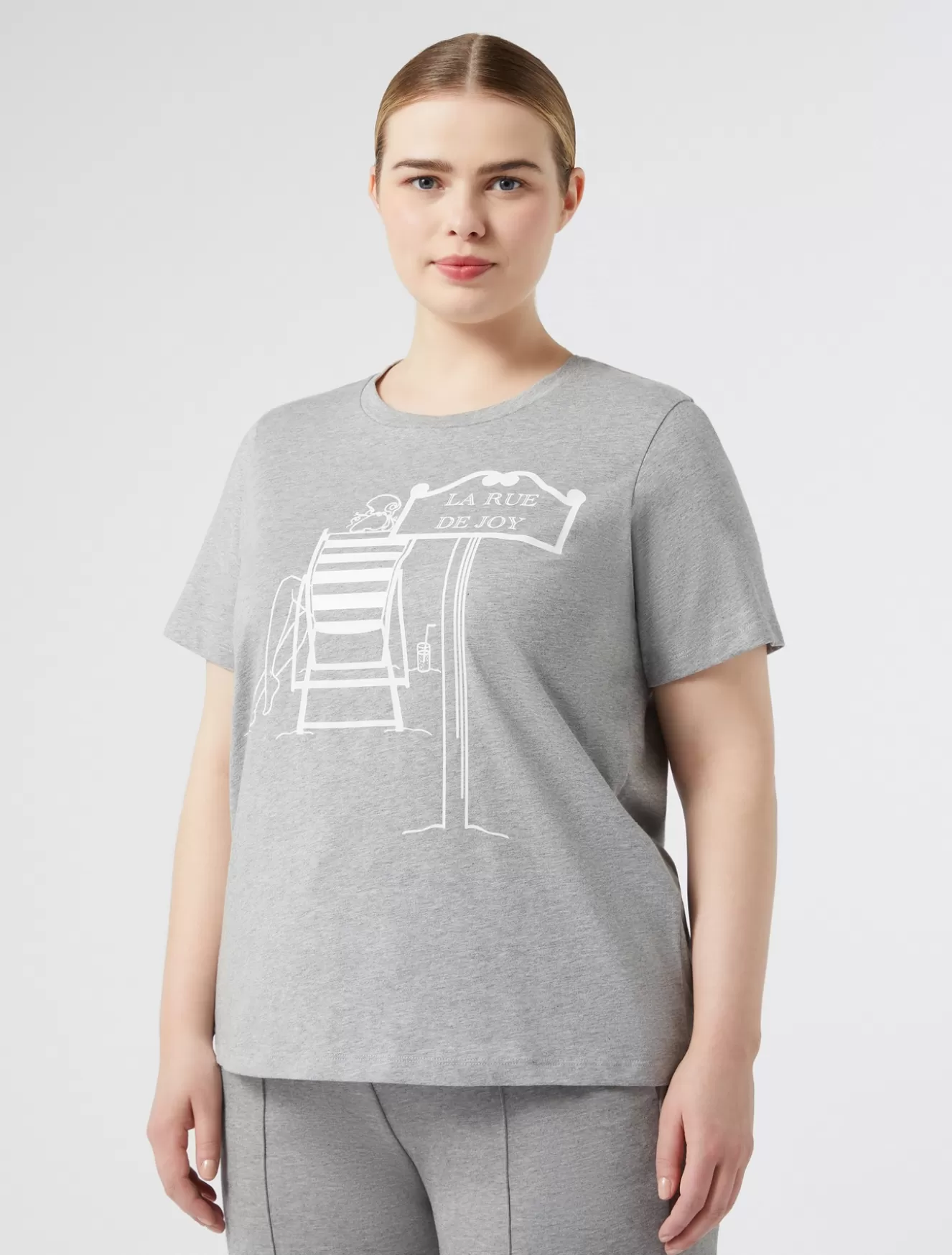 Tops & T-shirts | Tops & T-shirts<Marina Rinaldi T-Shirt aus Baumwolljersey MITTELGRAU