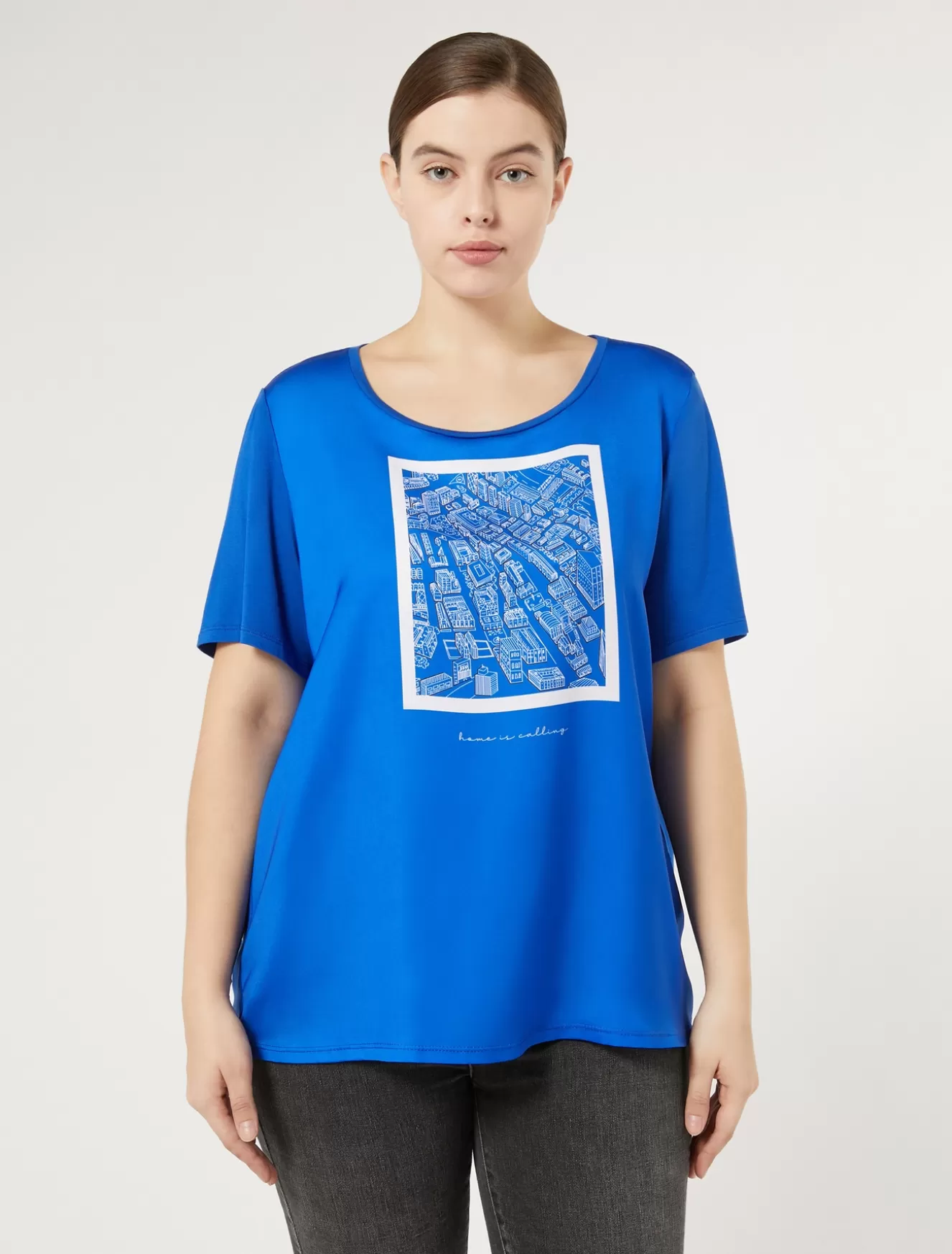 Tops & T-shirts | Tops & T-shirts<Marina Rinaldi T-Shirt aus bedrucktem Jersey LICHTBLAU