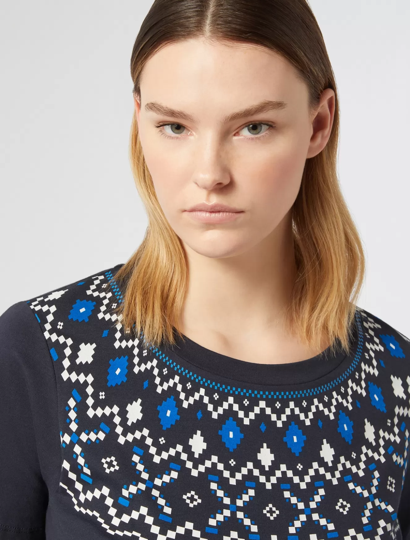 Tops & T-shirts | Tops & T-shirts<Marina Rinaldi T-Shirt aus bedrucktem Jersey BLAU