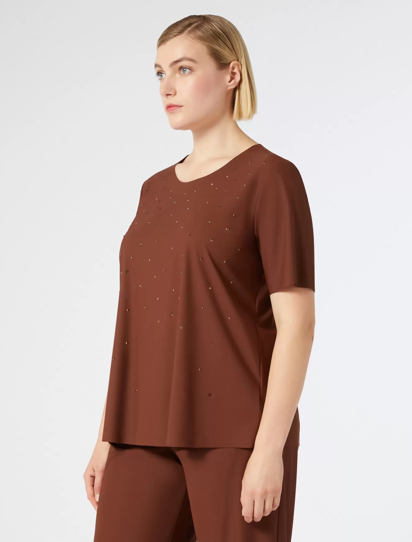 Tops & T-shirts | Tops & T-shirts<Marina Rinaldi T-Shirt aus Jersey mit Stickerei KUPFER