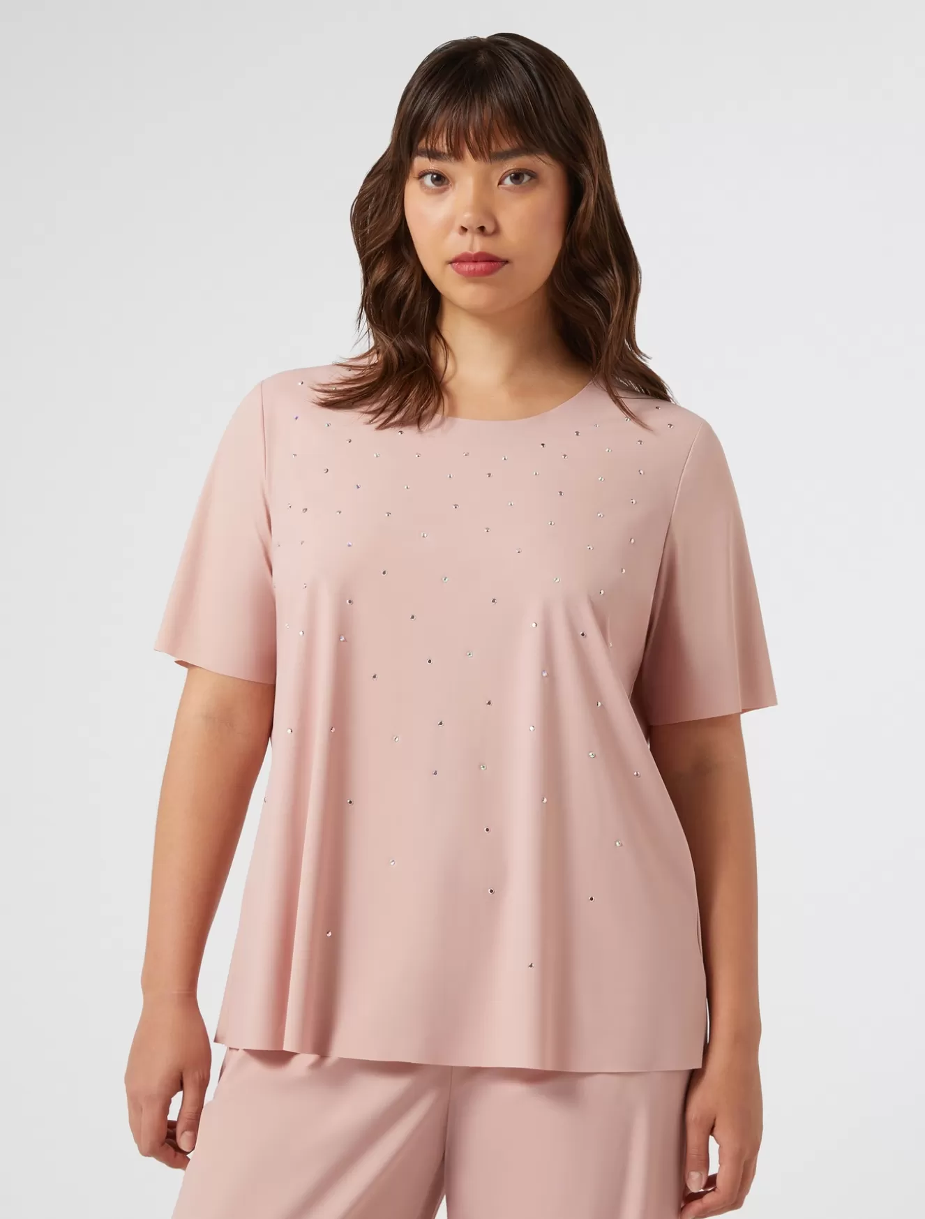 Tops & T-shirts | Tops & T-shirts<Marina Rinaldi T-Shirt aus Jersey mit Stickerei ROSA