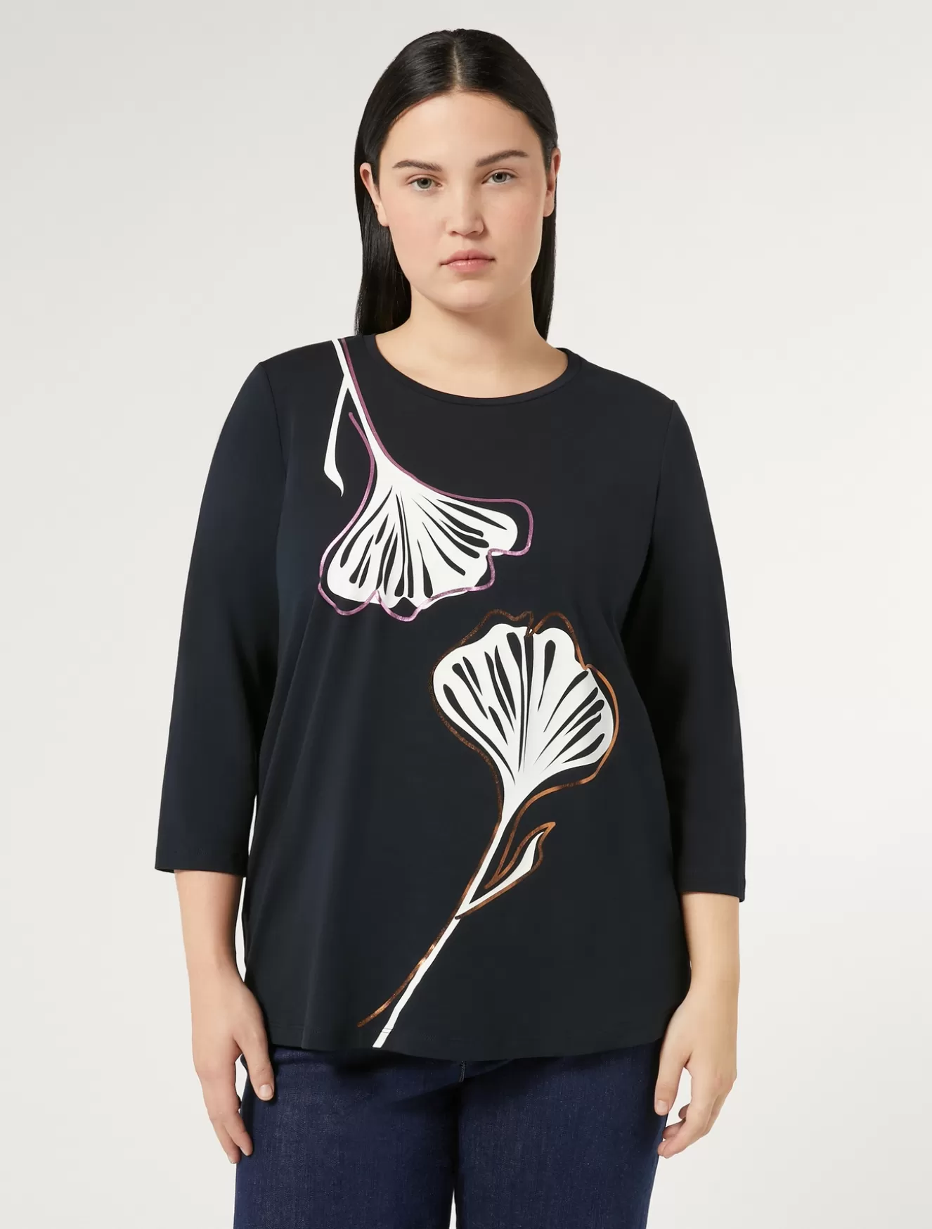 Tops & T-shirts | Tops & T-shirts<Marina Rinaldi T-Shirt aus Stretch-Baumwolljersey ULTRAMARINE