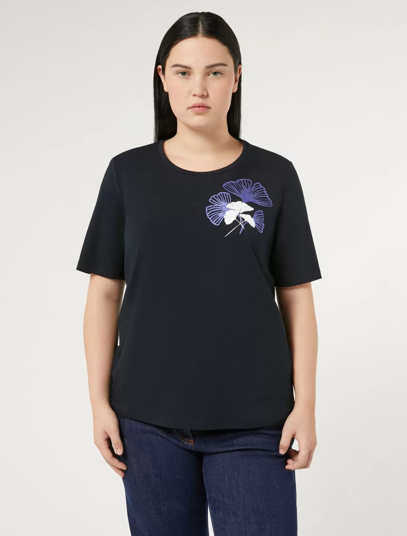 Tops & T-shirts | Tops & T-shirts<Marina Rinaldi T-Shirt aus Stretch-Baumwolljersey ULTRAMARINE