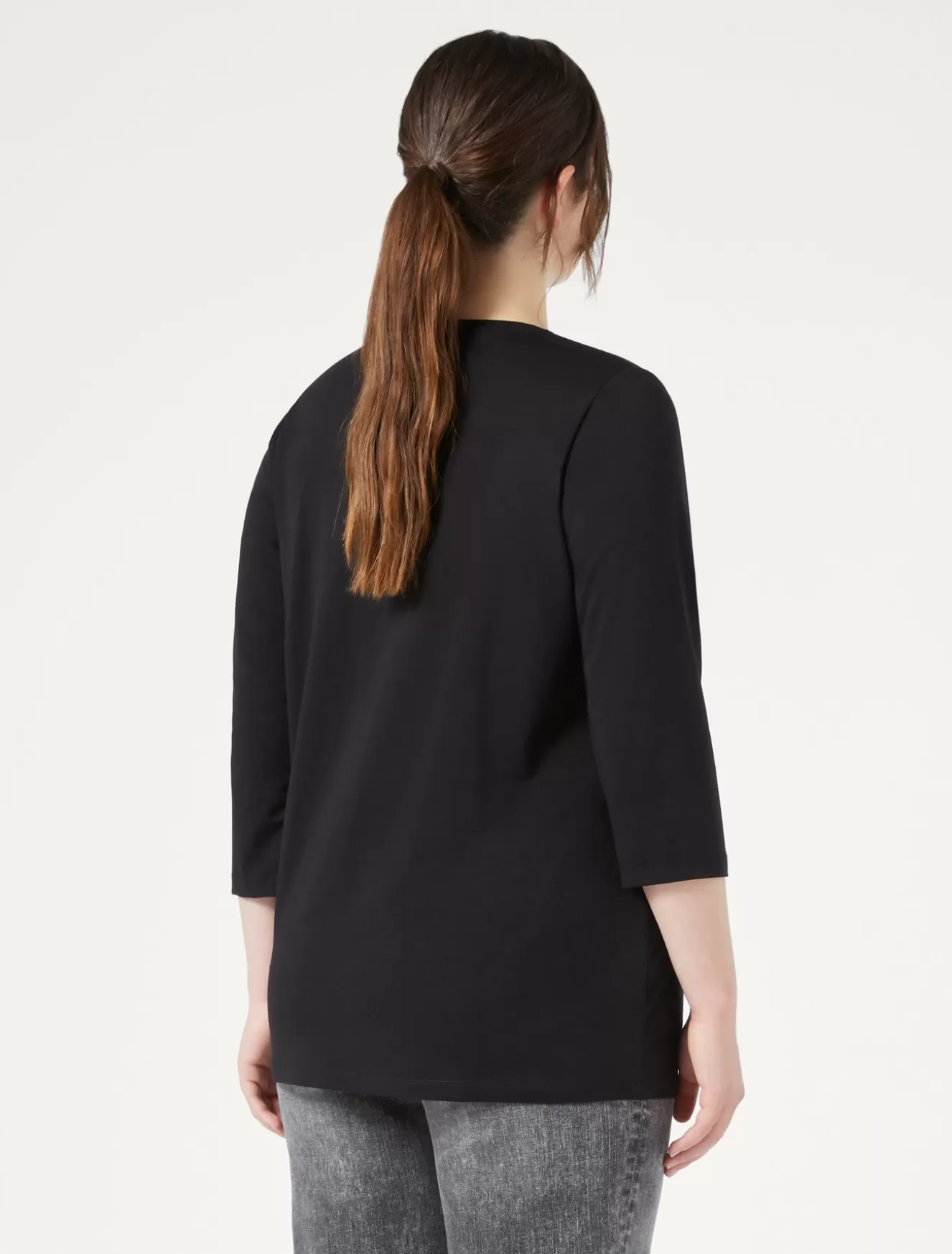 Tops & T-shirts | Tops & T-shirts<Marina Rinaldi T-Shirt aus Stretch-Baumwolljersey SCHWARZ