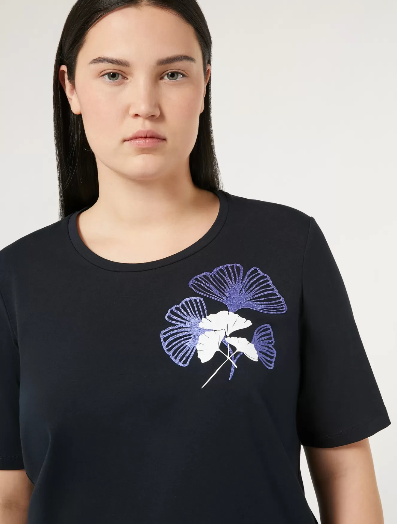 Tops & T-shirts | Tops & T-shirts<Marina Rinaldi T-Shirt aus Stretch-Baumwolljersey ULTRAMARINE