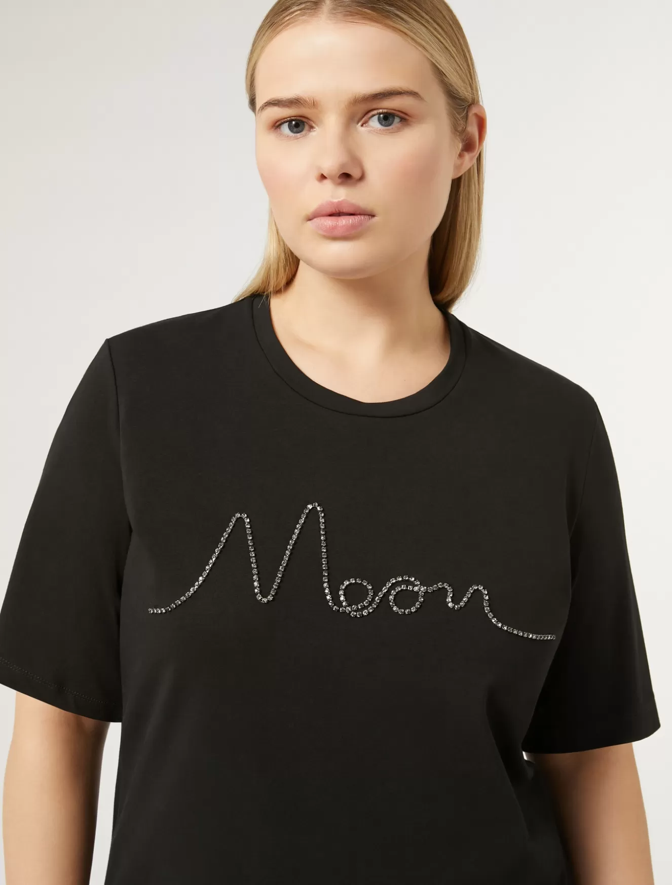 Tops & T-shirts | Tops & T-shirts<Marina Rinaldi T-Shirt aus Stretch-Baumwolljersey SCHWARZ