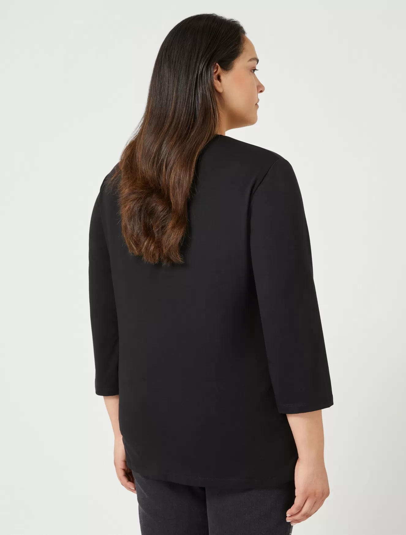 Tops & T-shirts | Tops & T-shirts<Marina Rinaldi T-Shirt aus Stretch-Baumwolljersey SCHWARZ