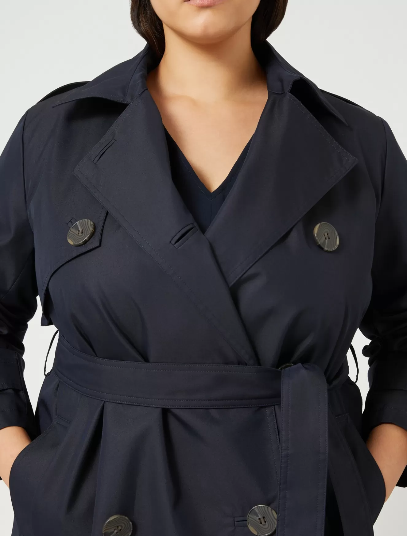 Mäntel & Trenchcoats | Mäntel & Trenchcoats<Marina Rinaldi Wasserabweisender Trenchcoat aus Baumwollgemisch NACHTBLAU