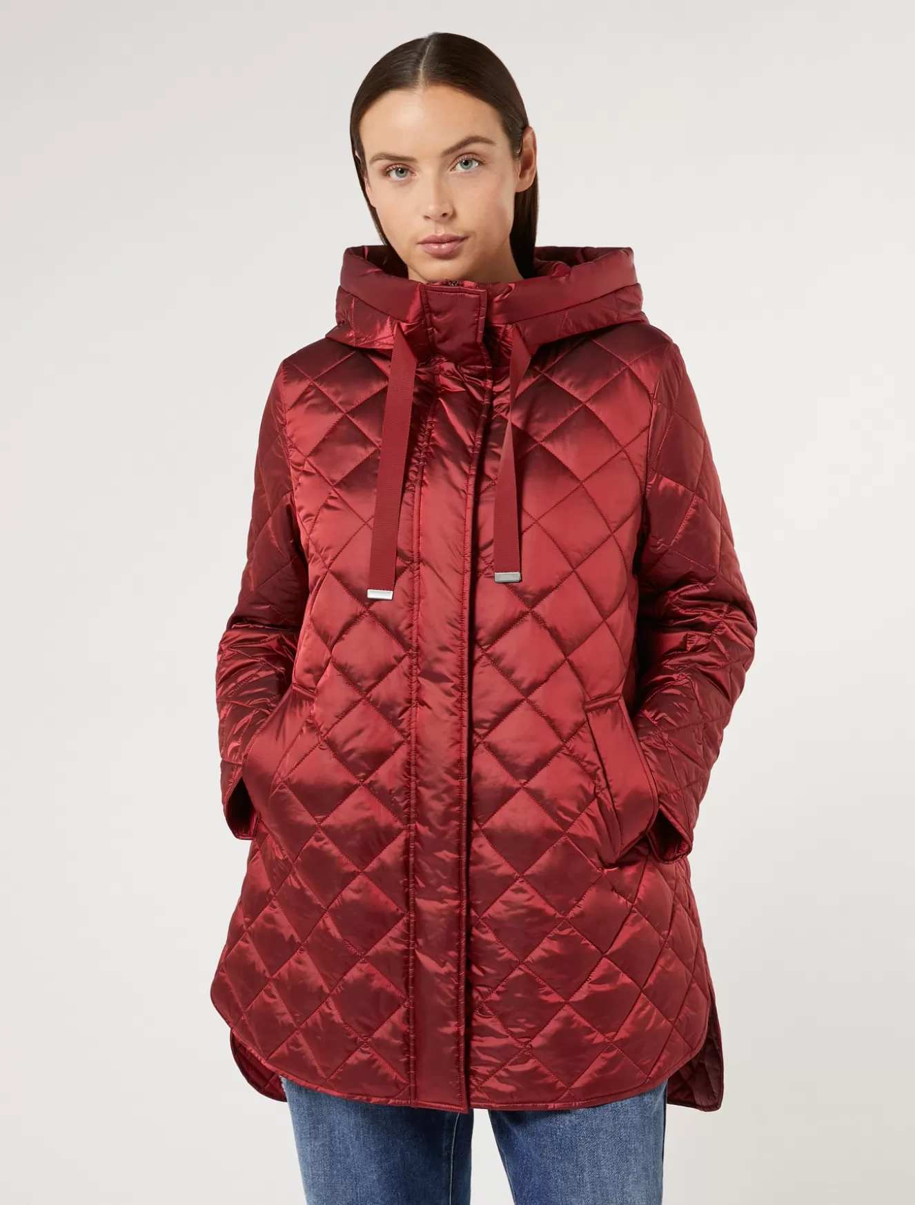 Daunenjacken | Daunenjacken<Marina Rinaldi Wattierte Jacke aus schimmerndem Canvas ROT