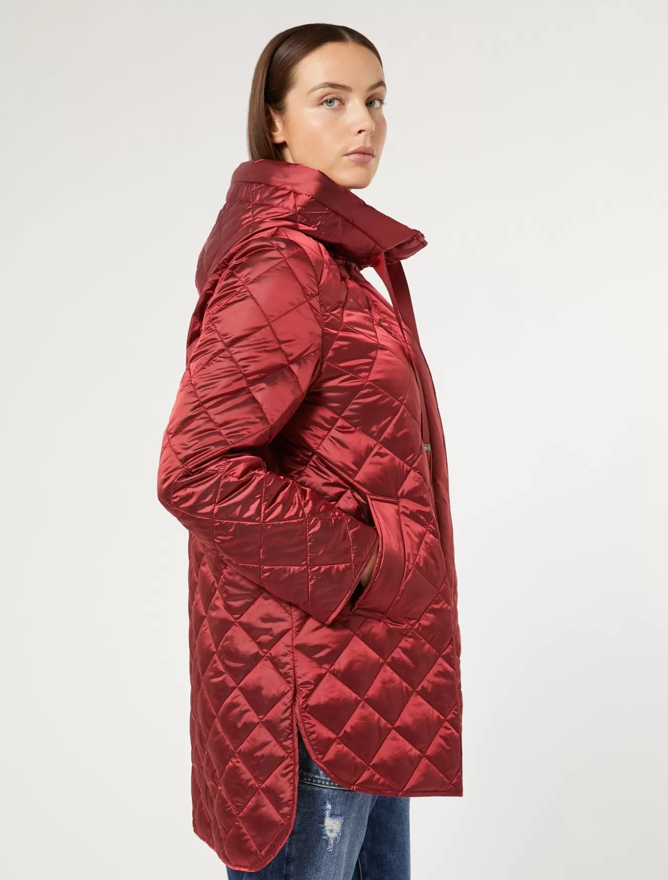 Daunenjacken | Daunenjacken<Marina Rinaldi Wattierte Jacke aus schimmerndem Canvas ROT