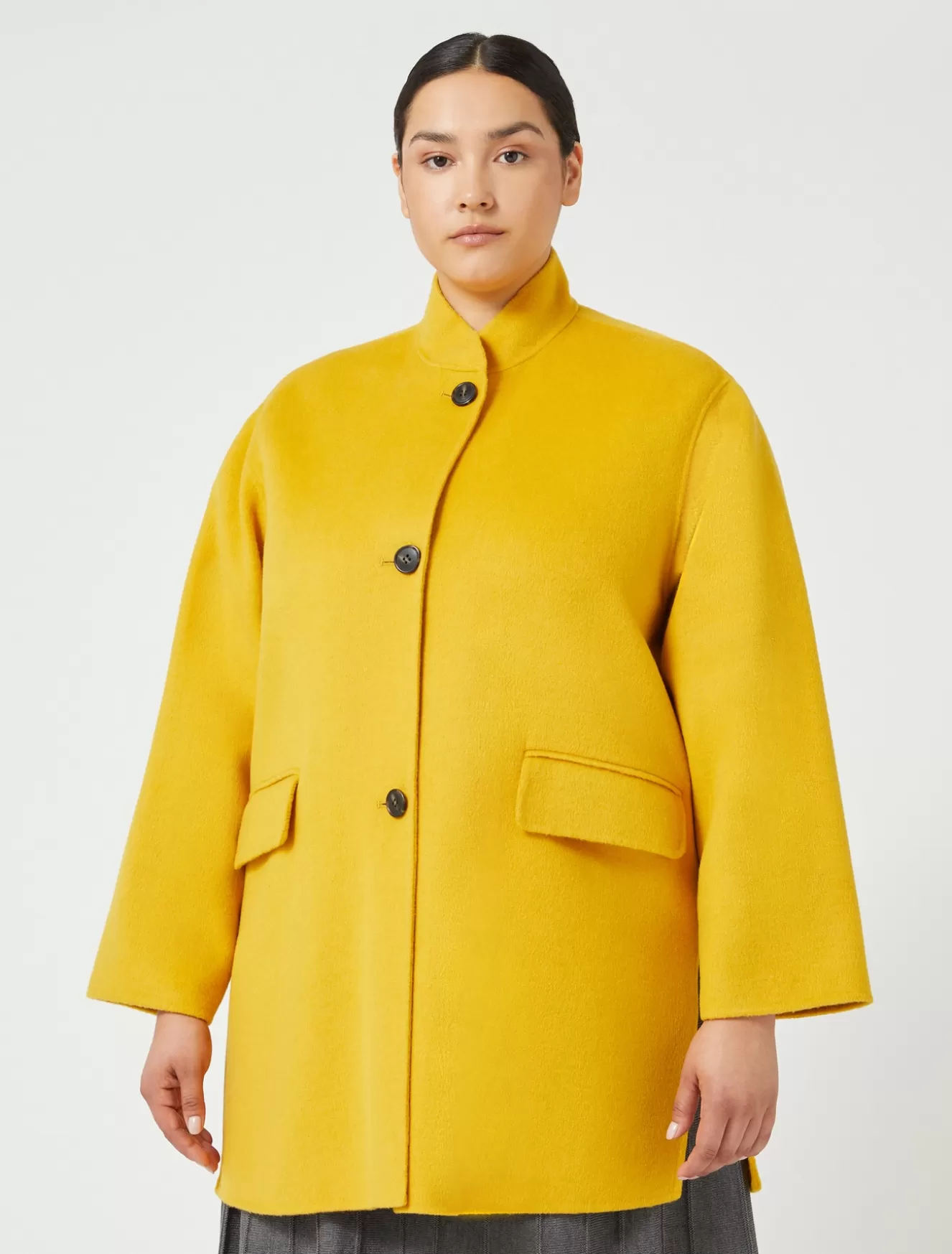 Mäntel & Trenchcoats | Mäntel & Trenchcoats<Marina Rinaldi Winterjacke aus doppeltem Wollgewebe SENF