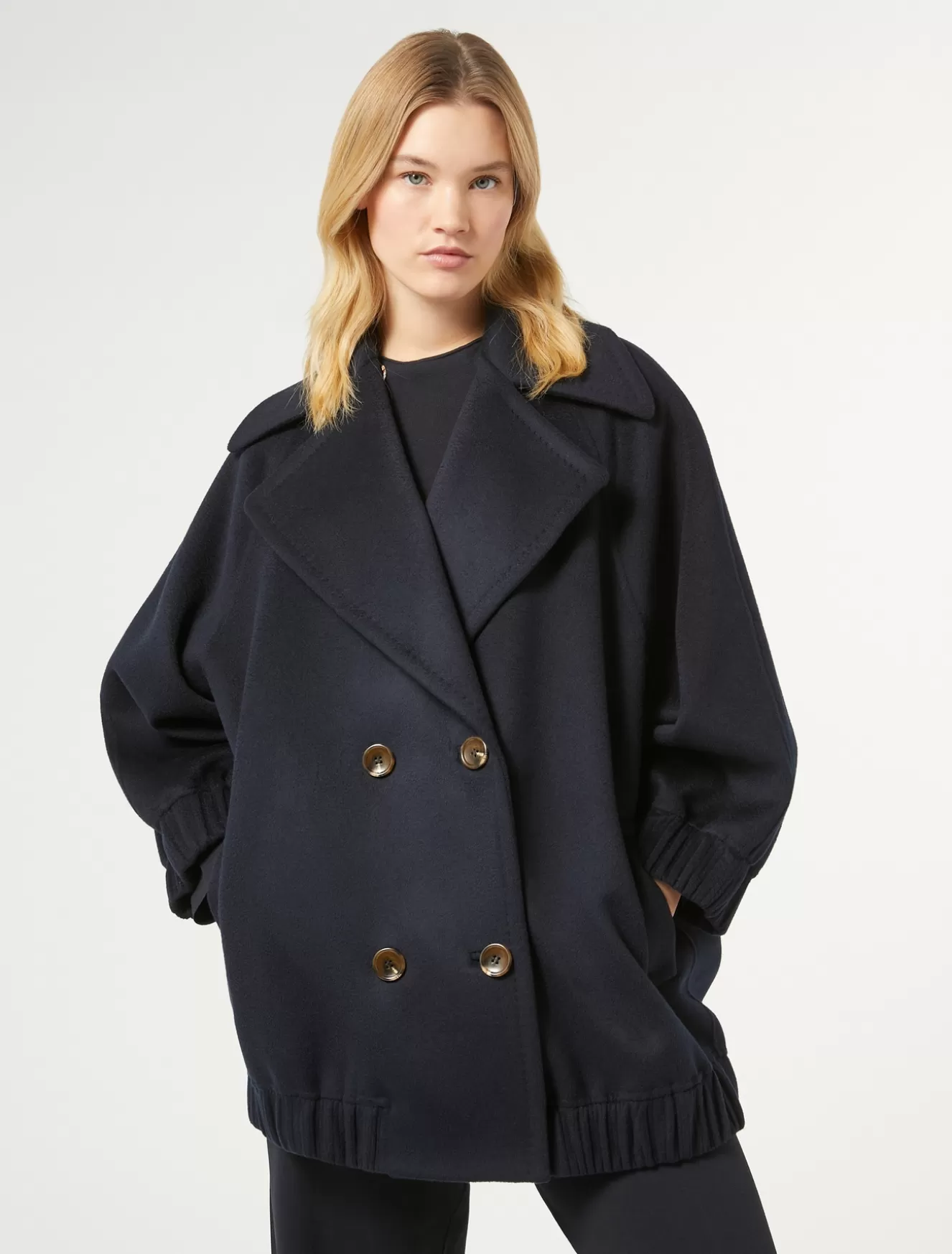 Mäntel & Trenchcoats | Mäntel & Trenchcoats<Marina Rinaldi Winterjacke aus doppeltem Wollgewebe NACHTBLAU