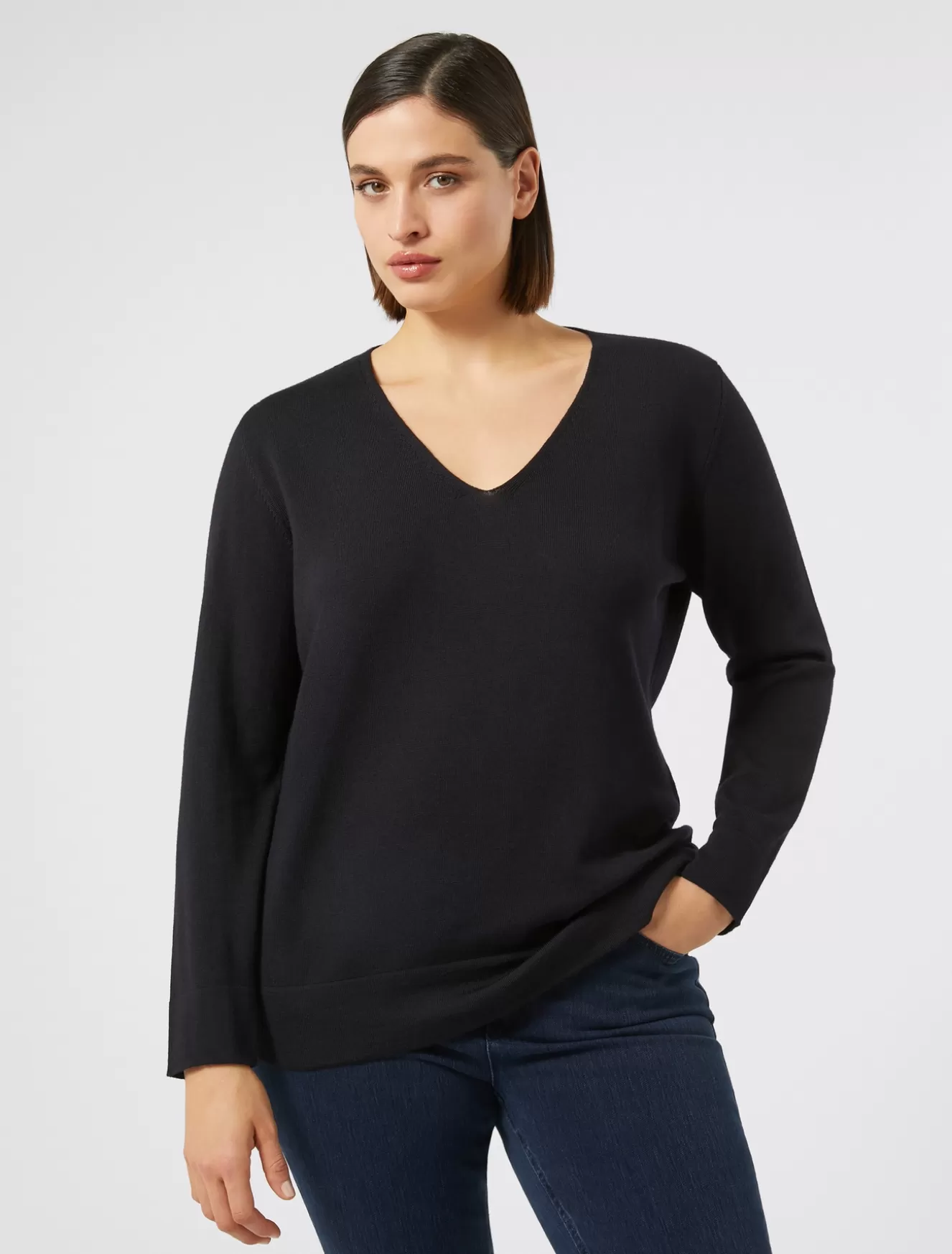 Pullover Und Strickwaren | Pullover Und Strickwaren<Marina Rinaldi Wollpullover NACHTBLAU