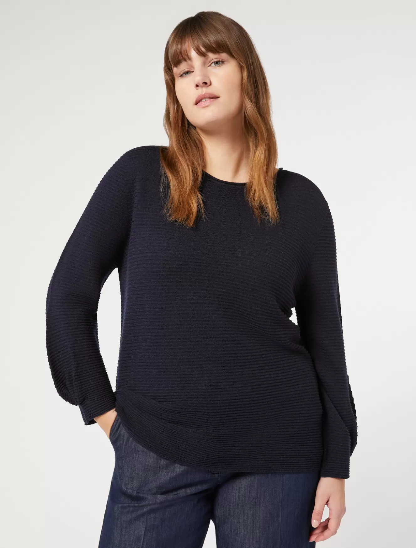 Pullover Und Strickwaren | Pullover Und Strickwaren<Marina Rinaldi Wollpullover NACHTBLAU